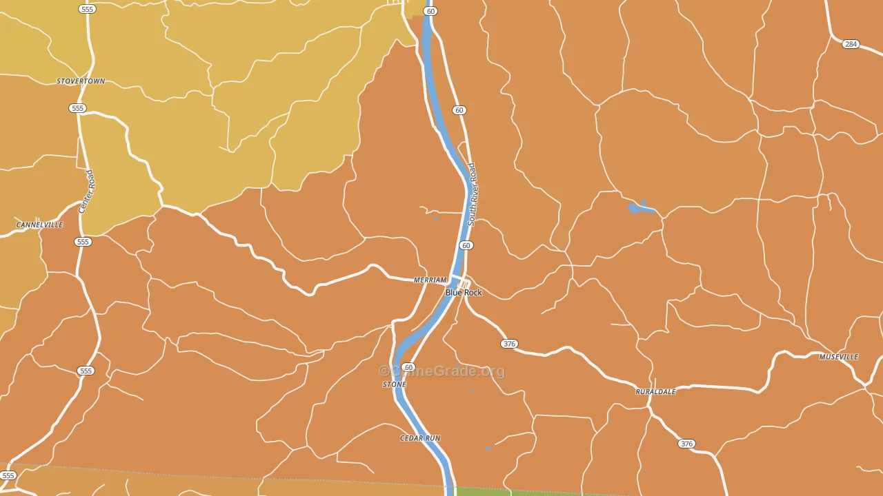 Blue Rock, OH Map of Robbery Rates