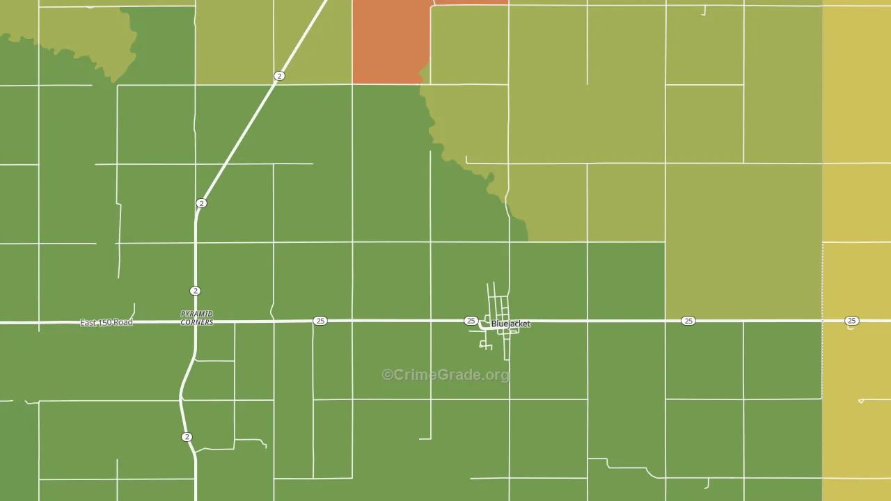 Bluejacket, OK Map of Robbery Rates