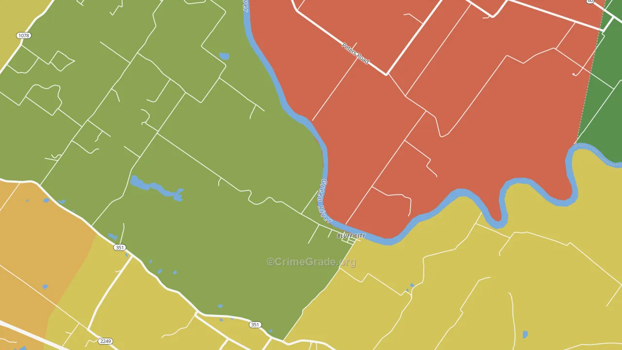 Bluff City, KY Map of Robbery Rates