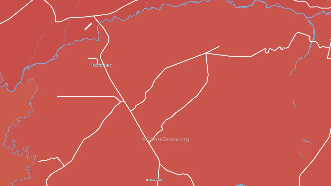 Bluff, UT Map of Robbery Rates