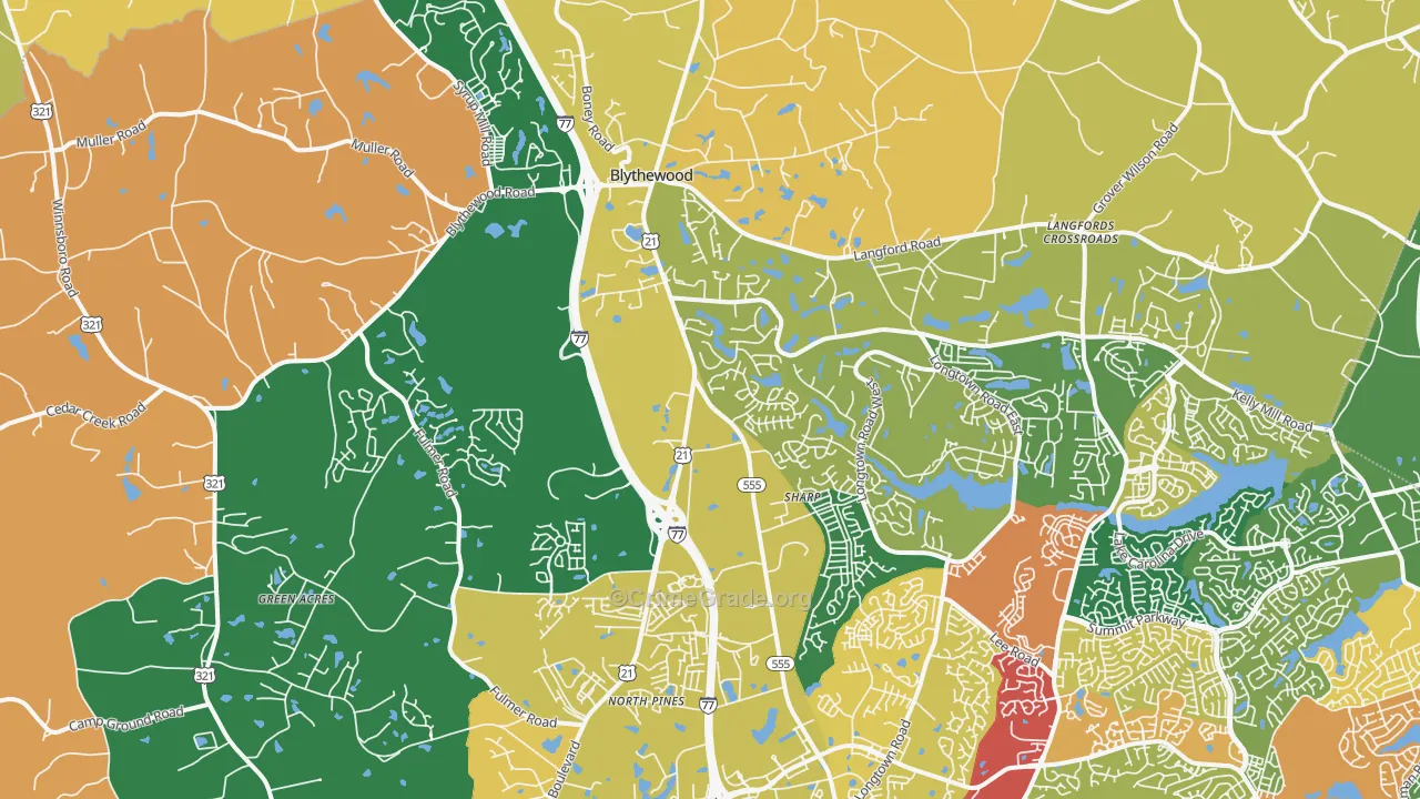 Blythewood, SC Map of Robbery Rates