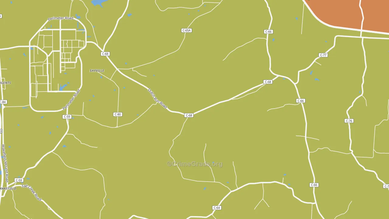 Bobo, OH Map of Robbery Rates