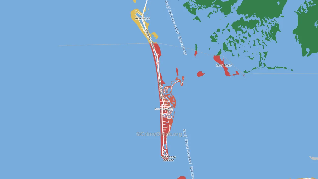 Boca Grande, FL Map of Robbery Rates