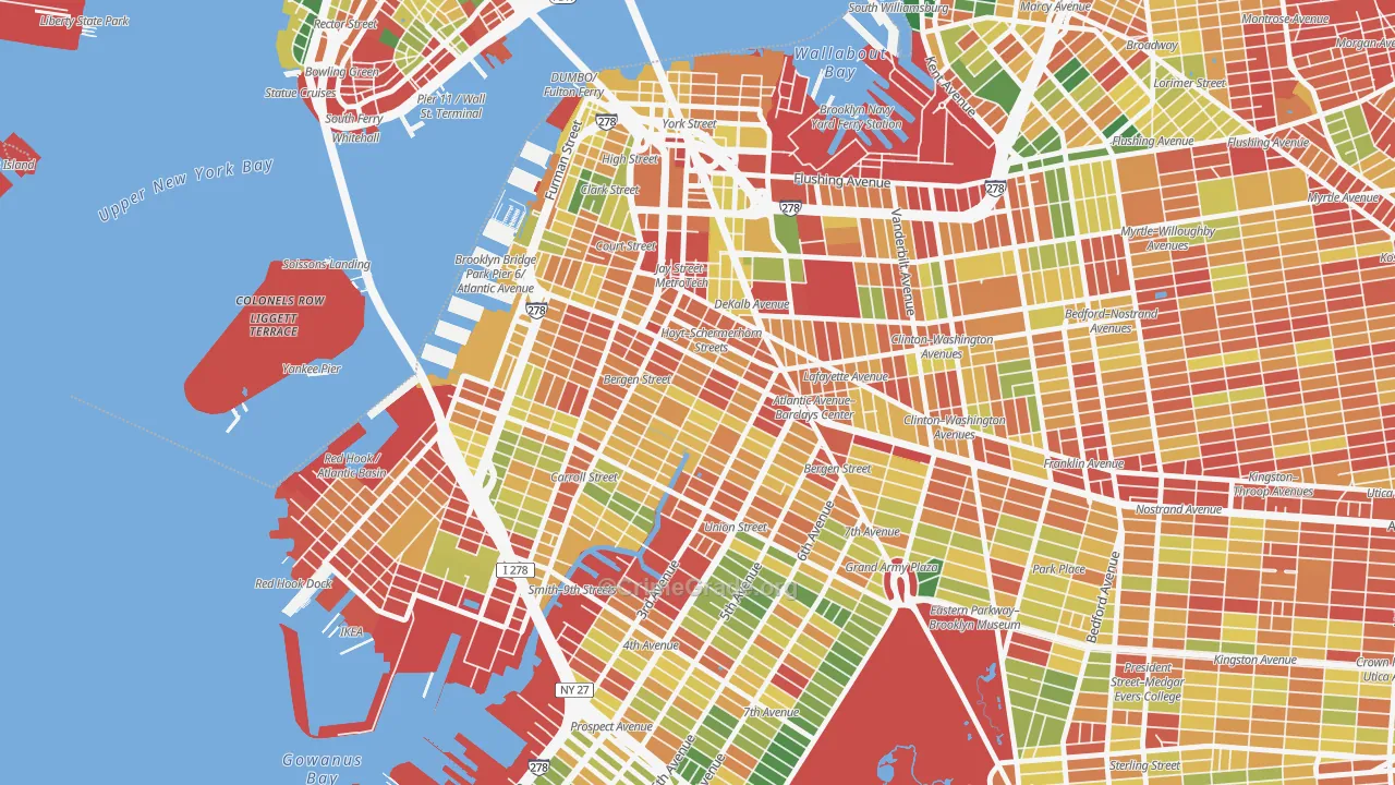 Boerum Hill, Brooklyn, NY Map of Robbery Rates