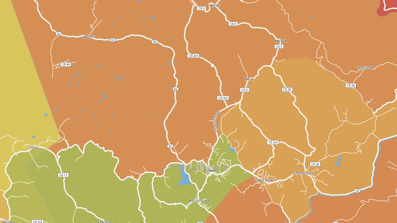 Boggs, WV Map of Robbery Rates