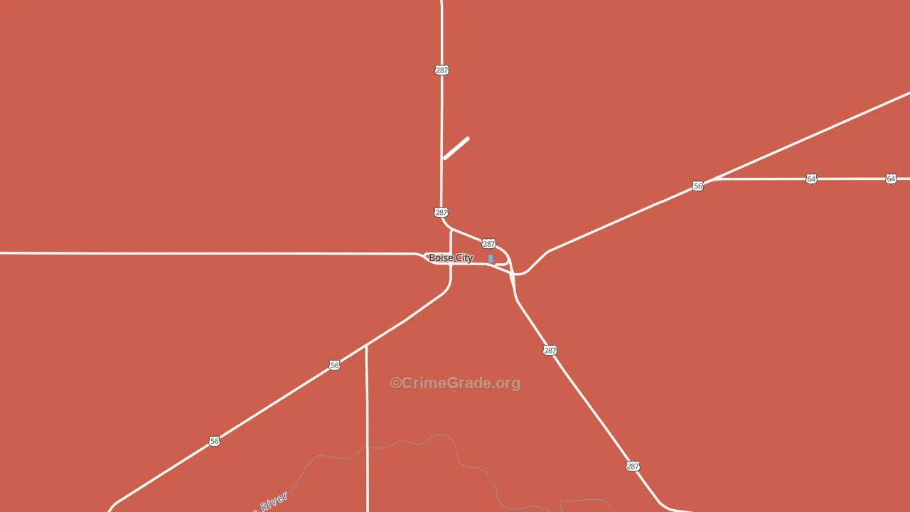 Boise City, OK Map of Robbery Rates