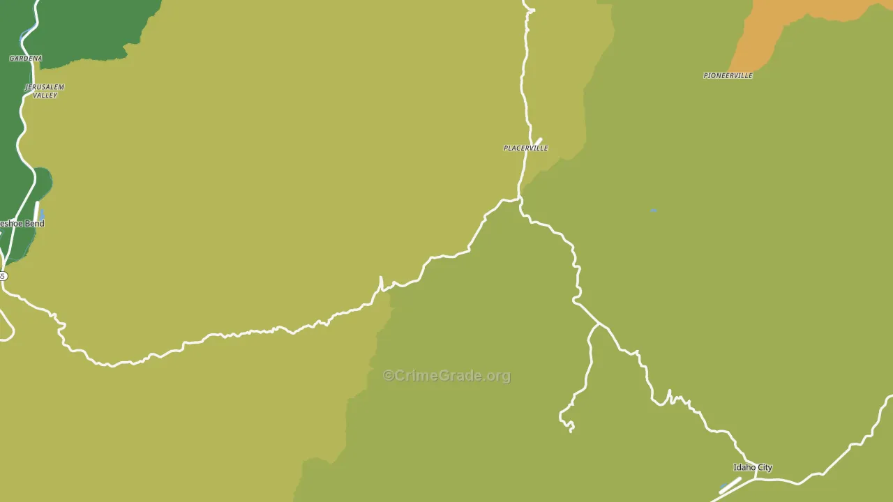 Boise County, ID Map of Robbery Rates