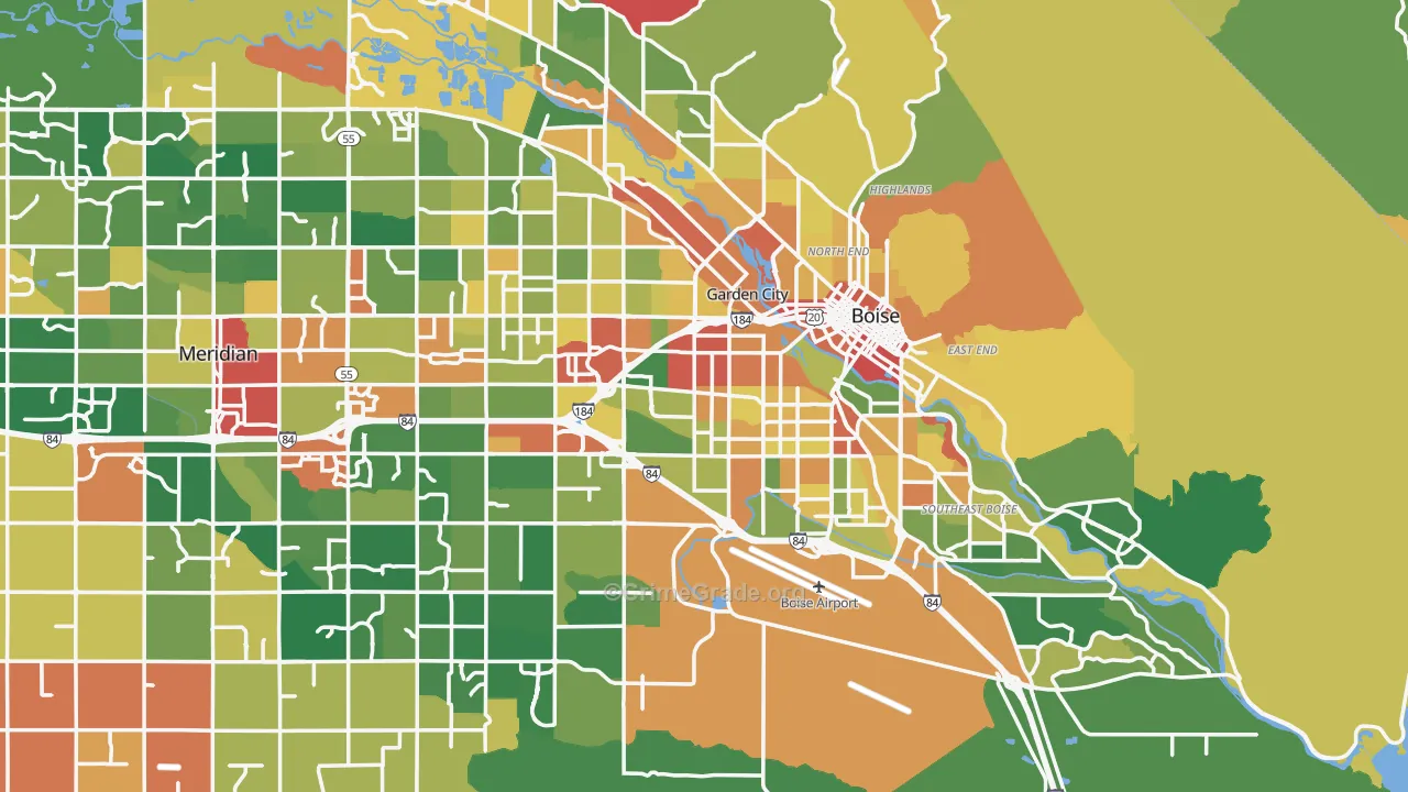 Boise, ID Map of Robbery Rates
