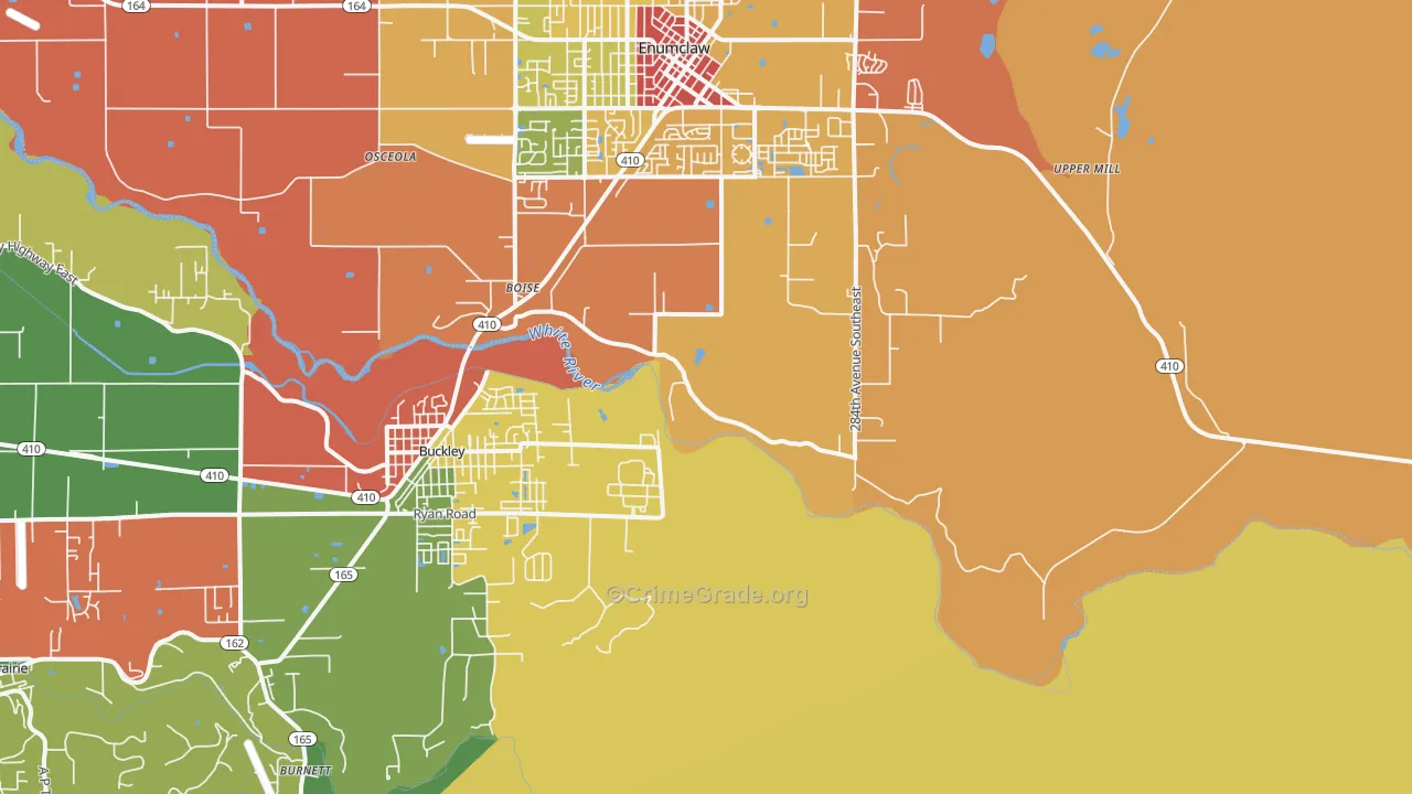 Boise, WA Map of Robbery Rates