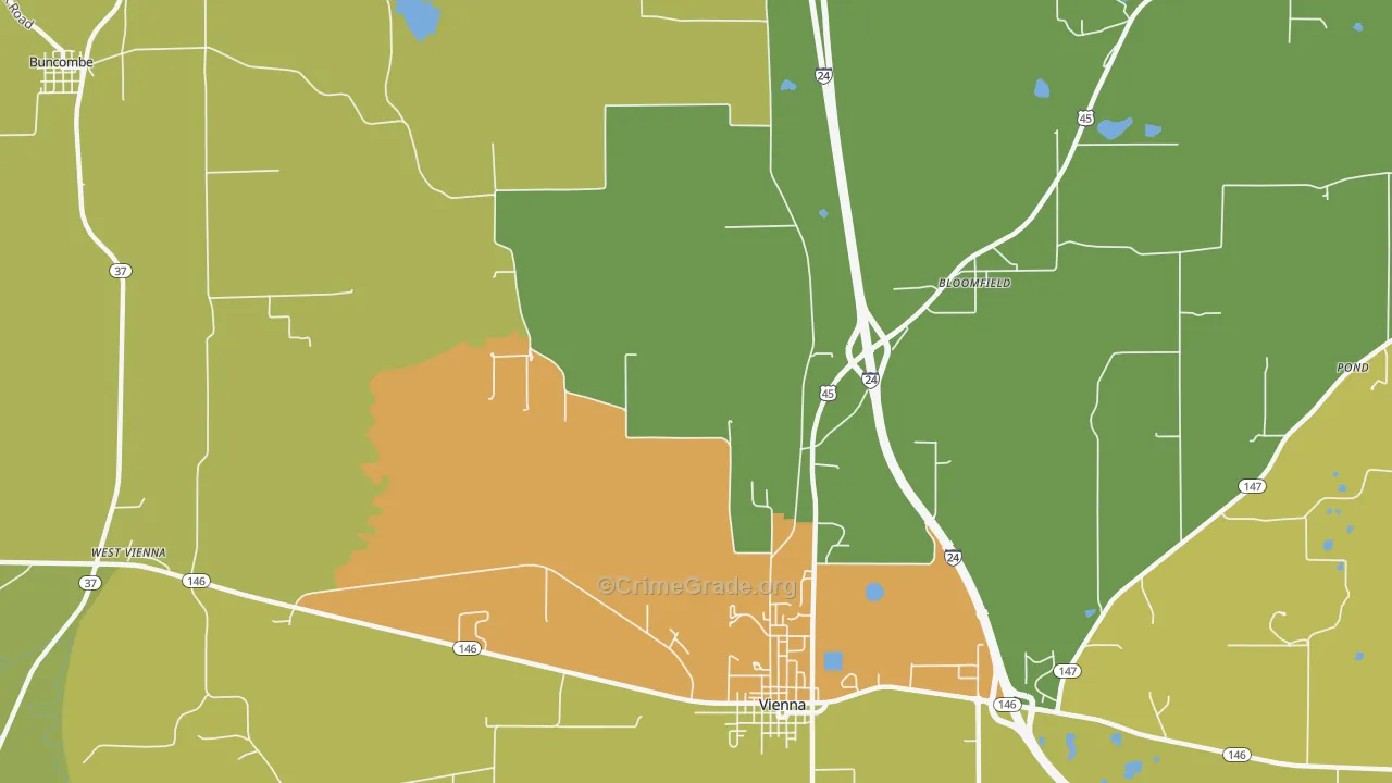 Boles, IL Map of Robbery Rates