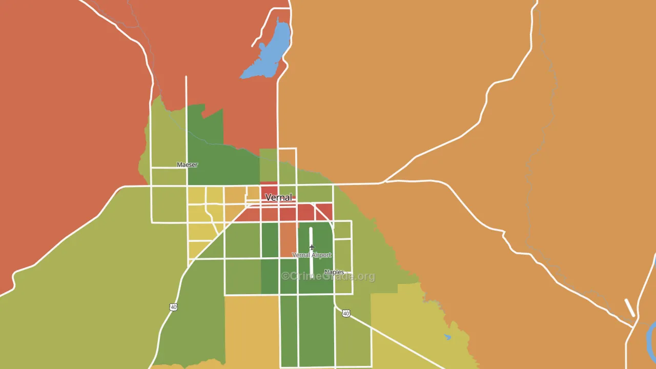 Bonanza, UT Map of Robbery Rates