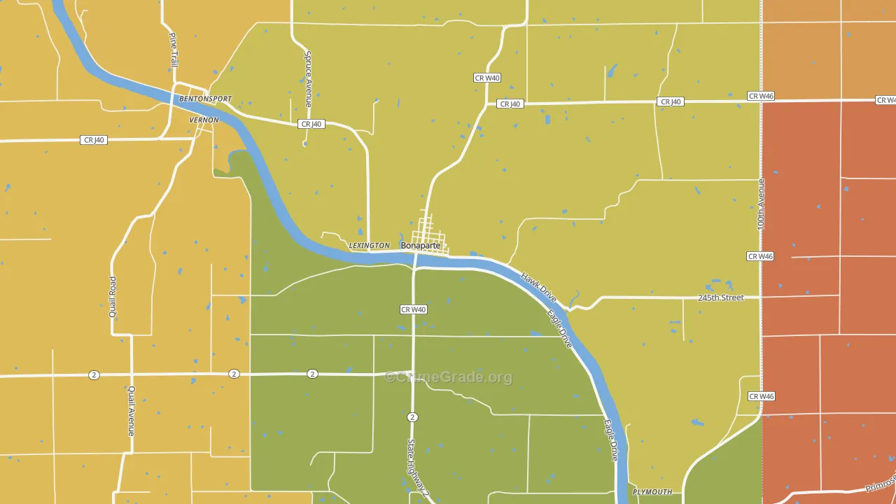 Bonaparte, IA Map of Robbery Rates