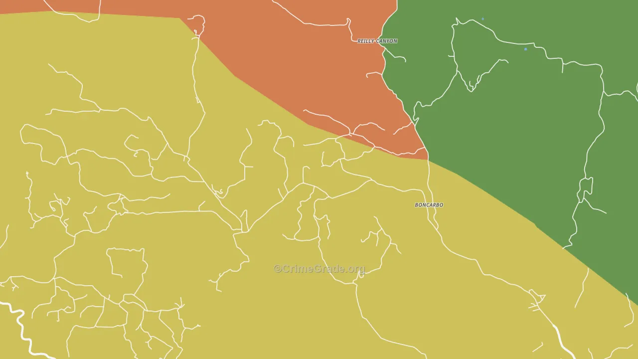 Boncarbo, CO Map of Robbery Rates