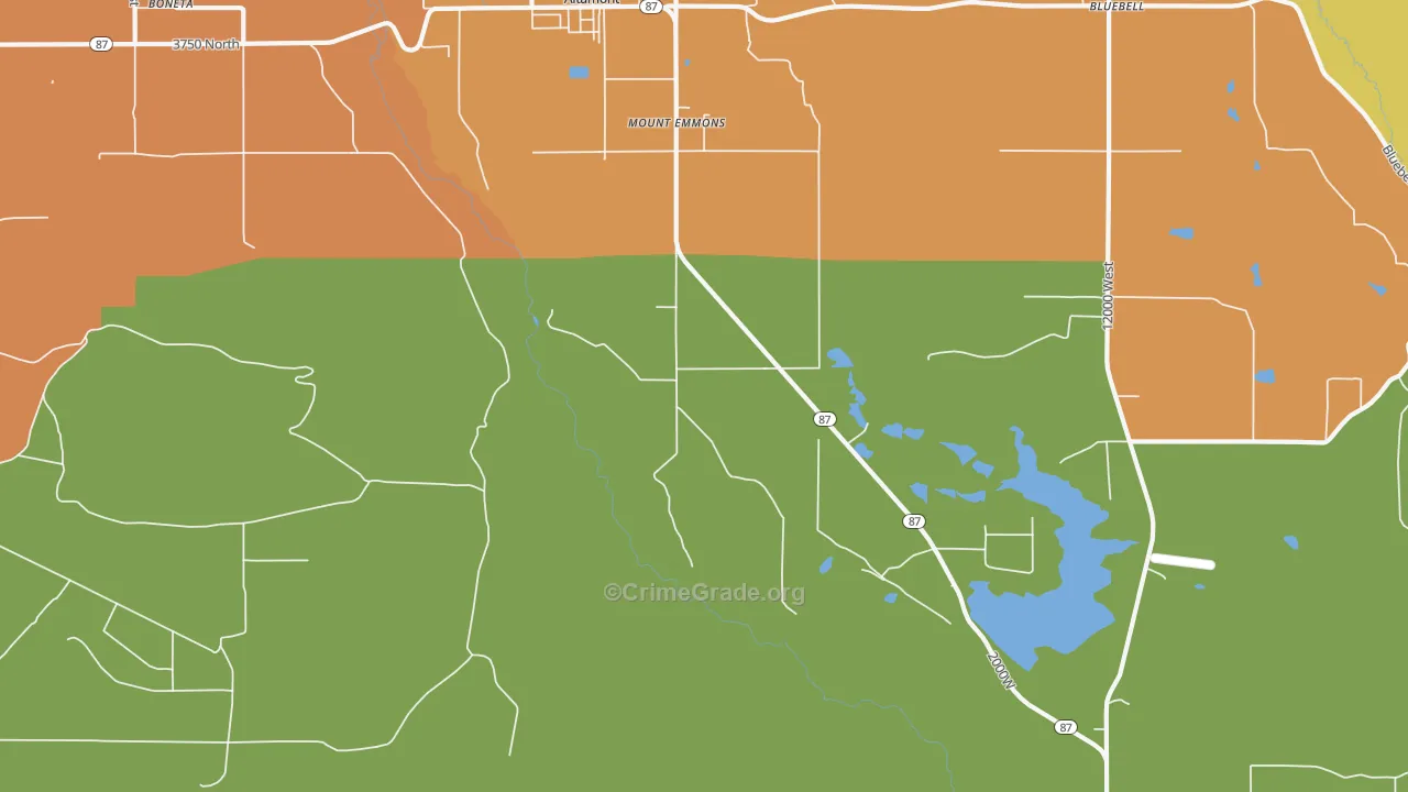 Boneta, UT Map of Robbery Rates