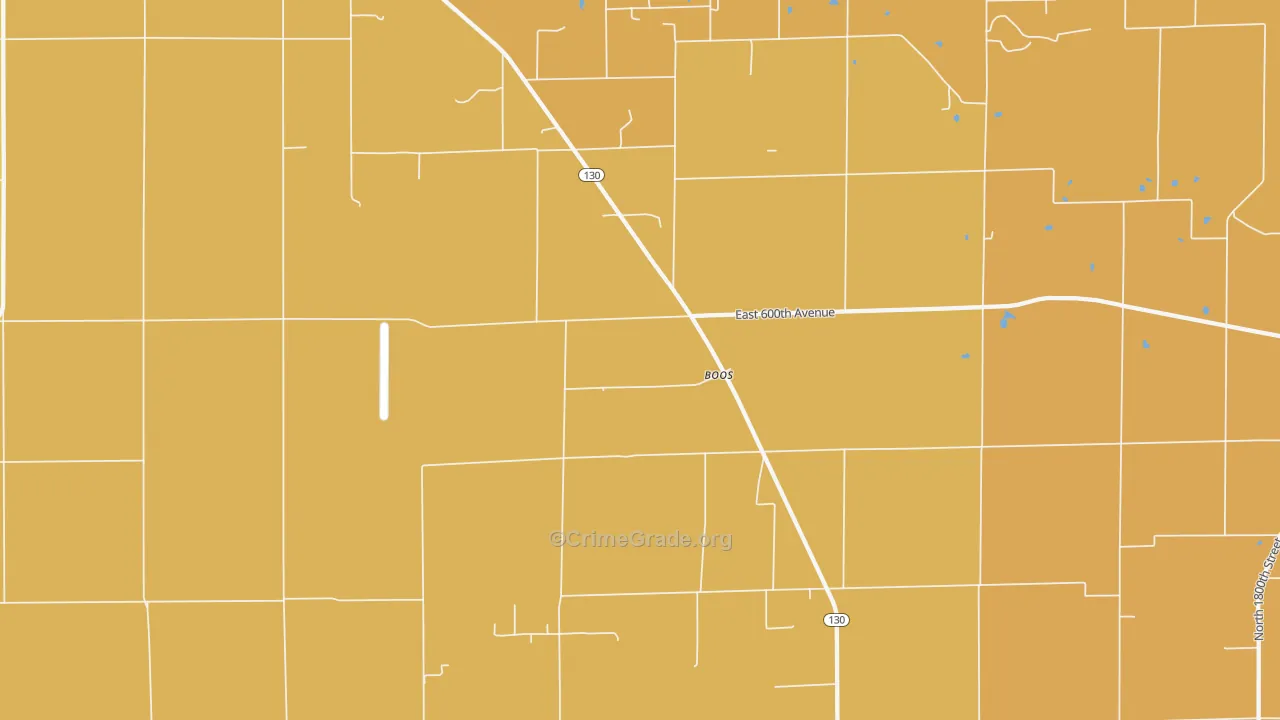 Boos, IL Map of Robbery Rates