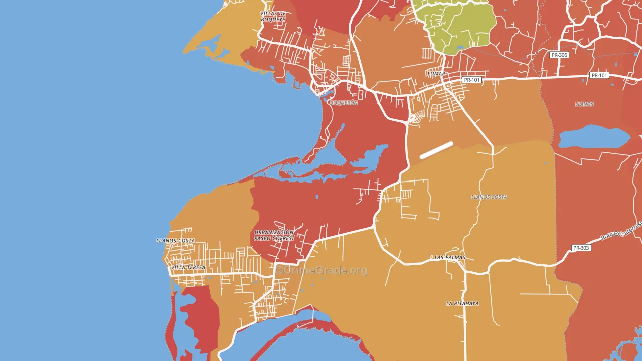 Boqueron, PR Map of Robbery Rates