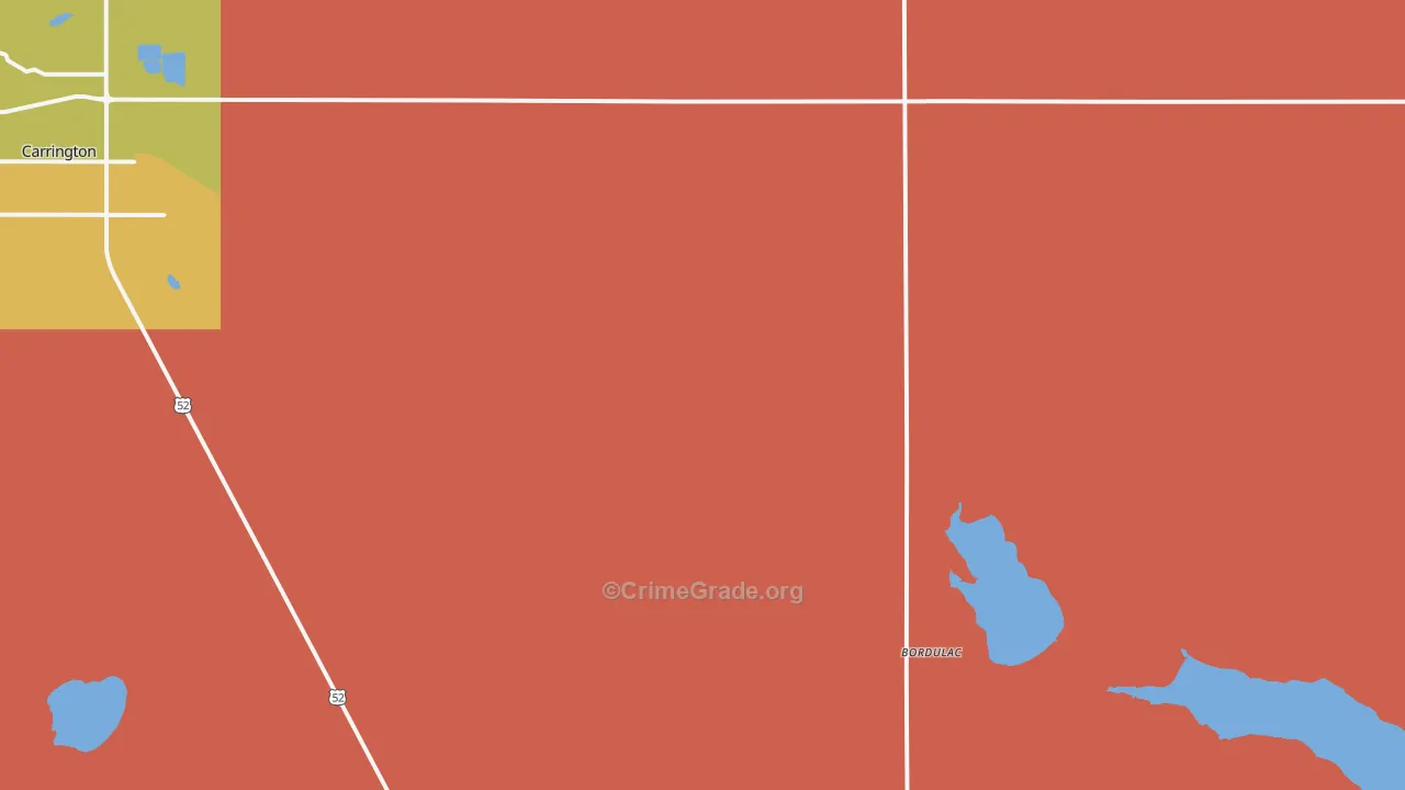 Bordulac, ND Map of Robbery Rates