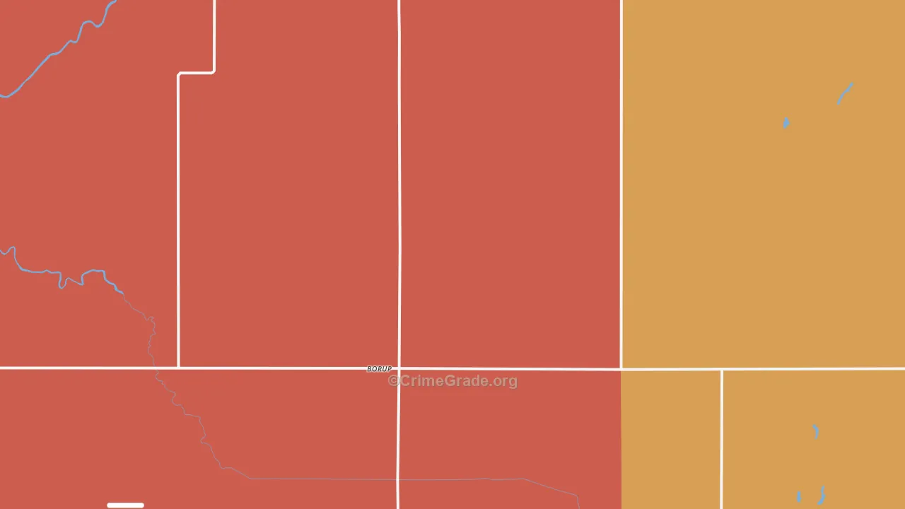 Borup, MN Map of Robbery Rates