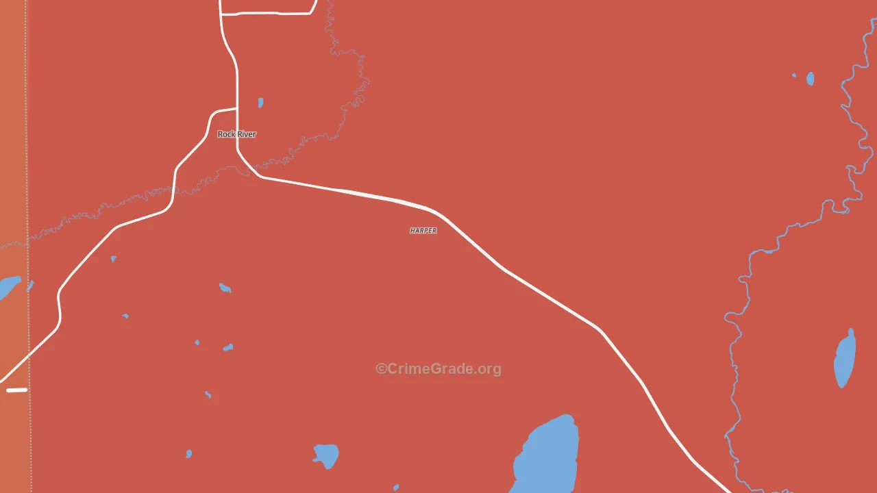 Bosler, WY Map of Robbery Rates