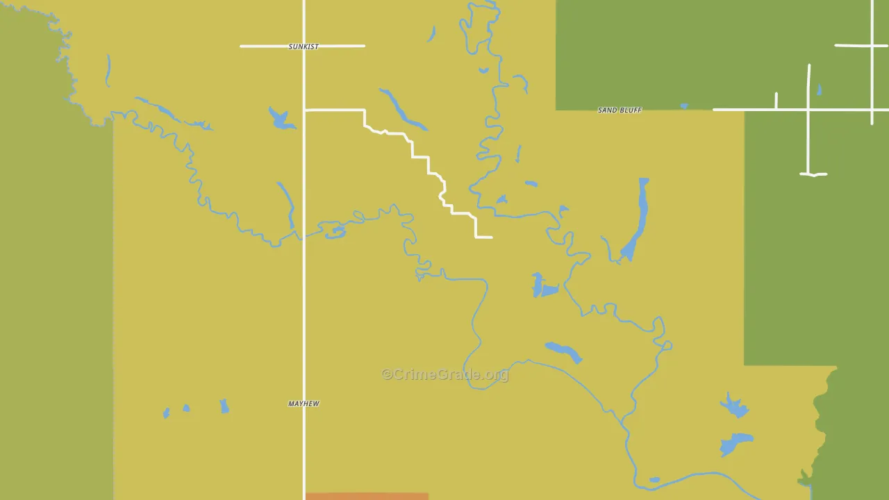 Boswell, OK Map of Robbery Rates