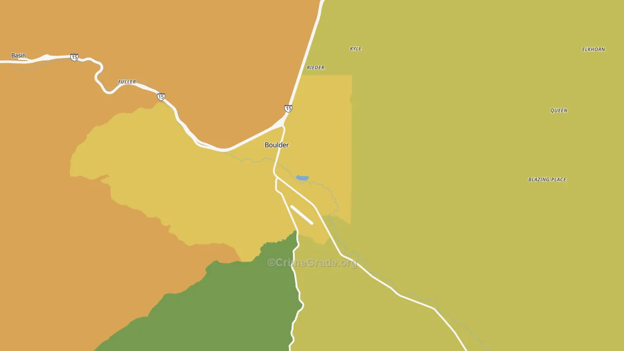 Boulder, MT Map of Robbery Rates
