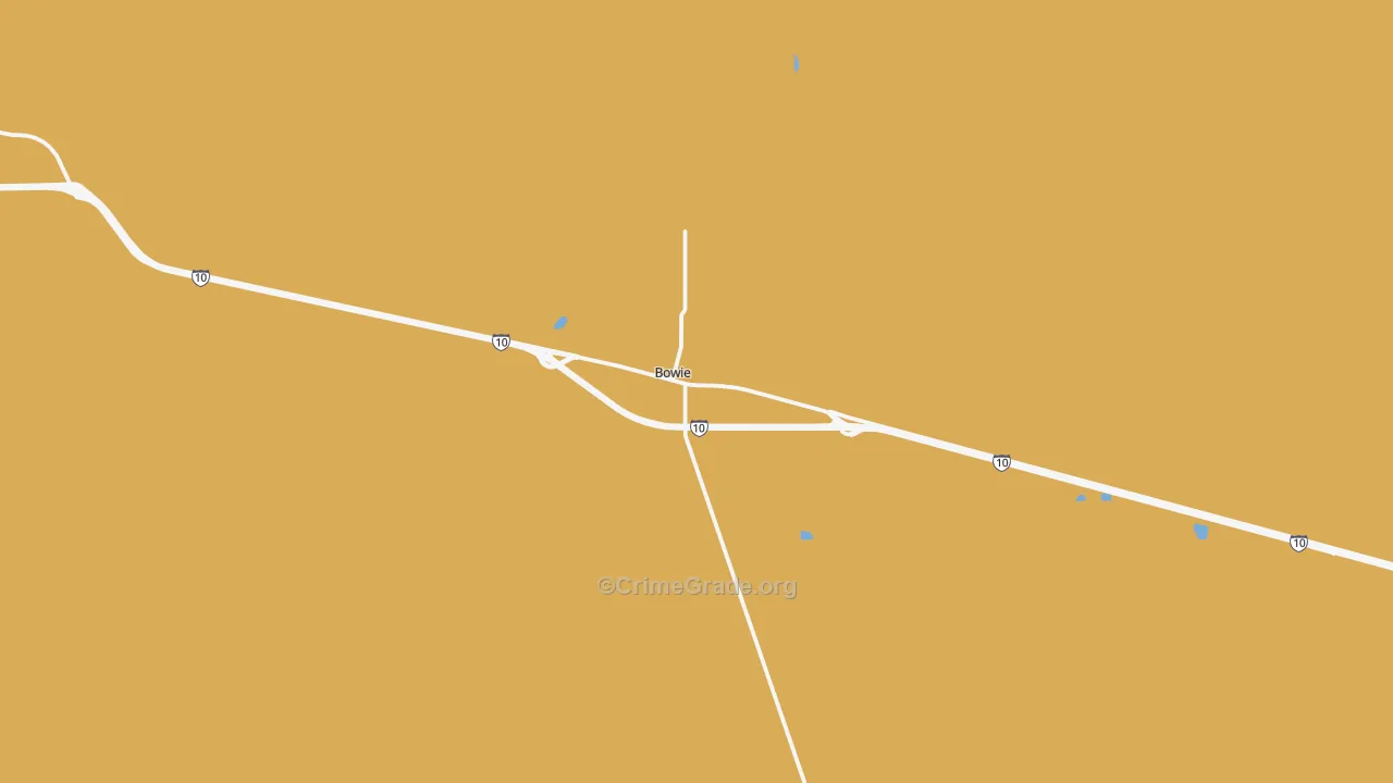 Bowie, AZ Map of Robbery Rates