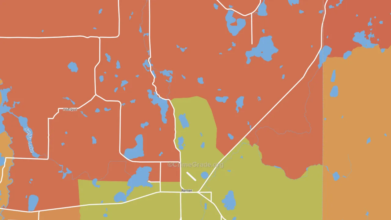 Bowstring, MN Map of Robbery Rates
