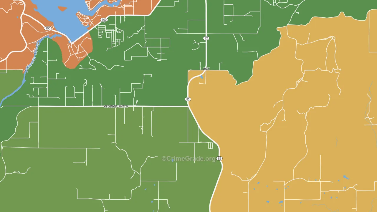 Box, OK Map of Robbery Rates