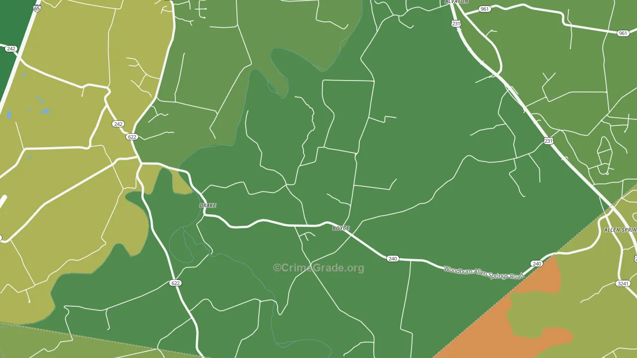 Boyce, KY Map of Robbery Rates