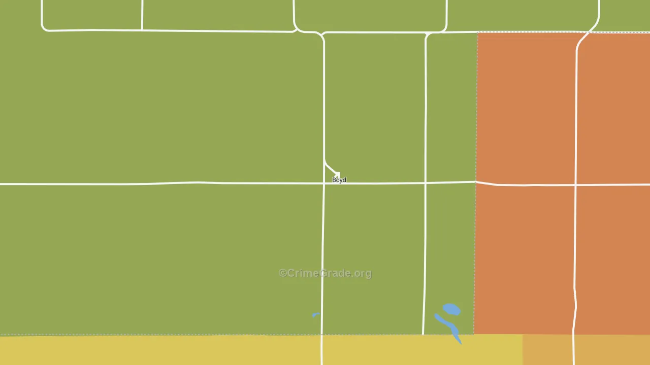 Boyd, MN Map of Robbery Rates