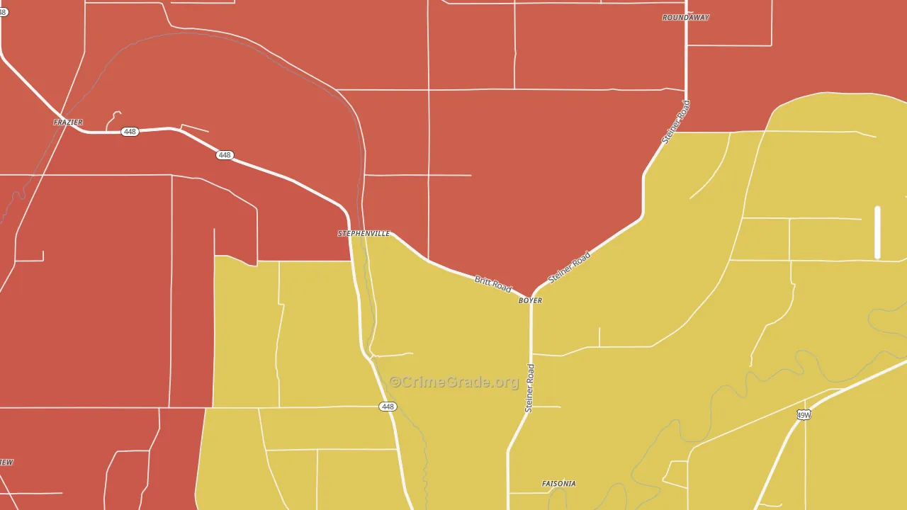 Boyer, MS Map of Robbery Rates