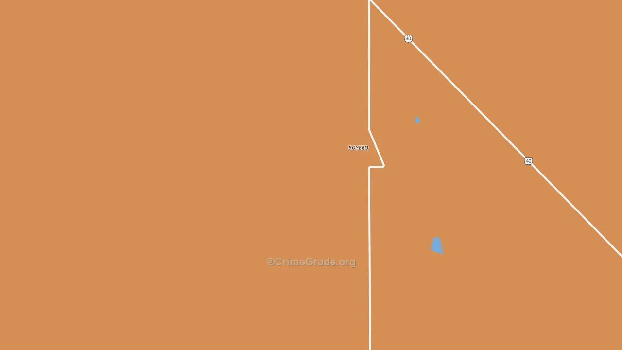 Boyero, CO Map of Robbery Rates