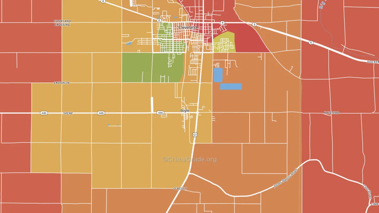 Boyle, MS Map of Robbery Rates