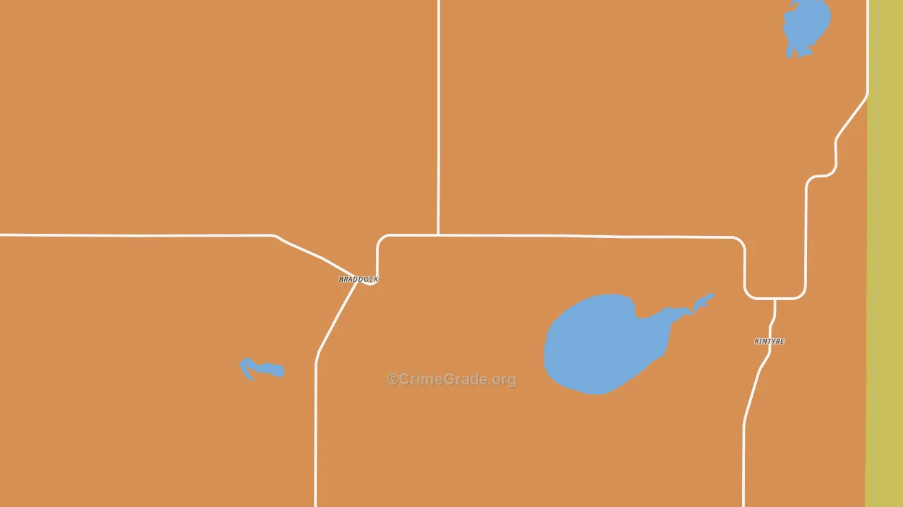 Braddock, ND Map of Robbery Rates