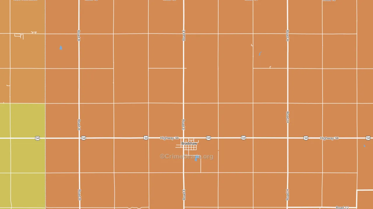 Bradshaw, NE Map of Robbery Rates