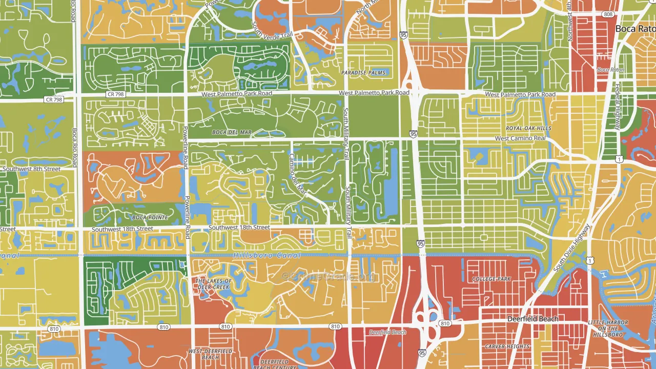 Bramalea, Boca Raton, FL Map of Robbery Rates