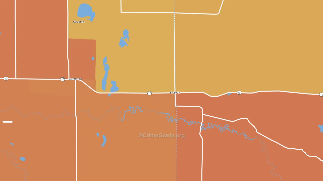 Branch, MI Map of Robbery Rates
