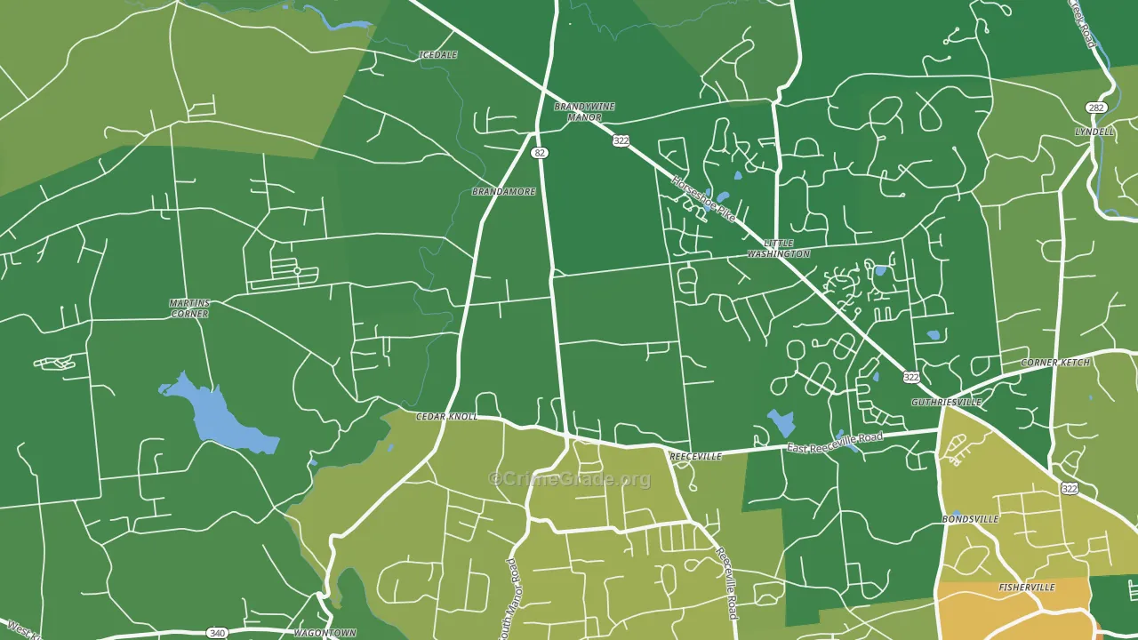 Brandamore, PA Map of Robbery Rates