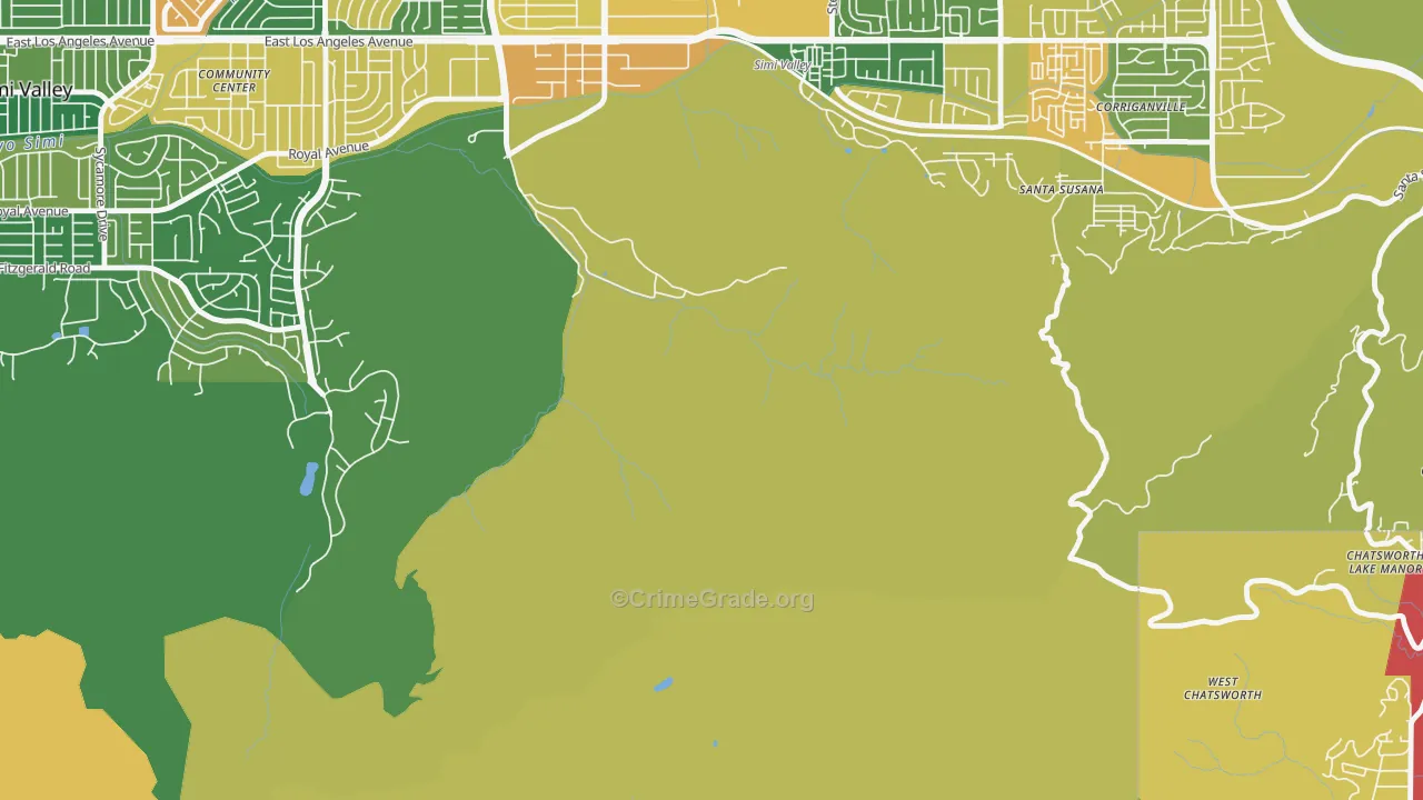 Brandeis, CA Map of Robbery Rates