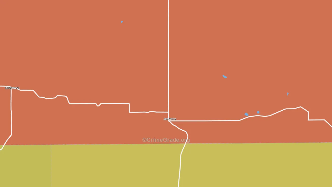 Branson, CO Map of Robbery Rates