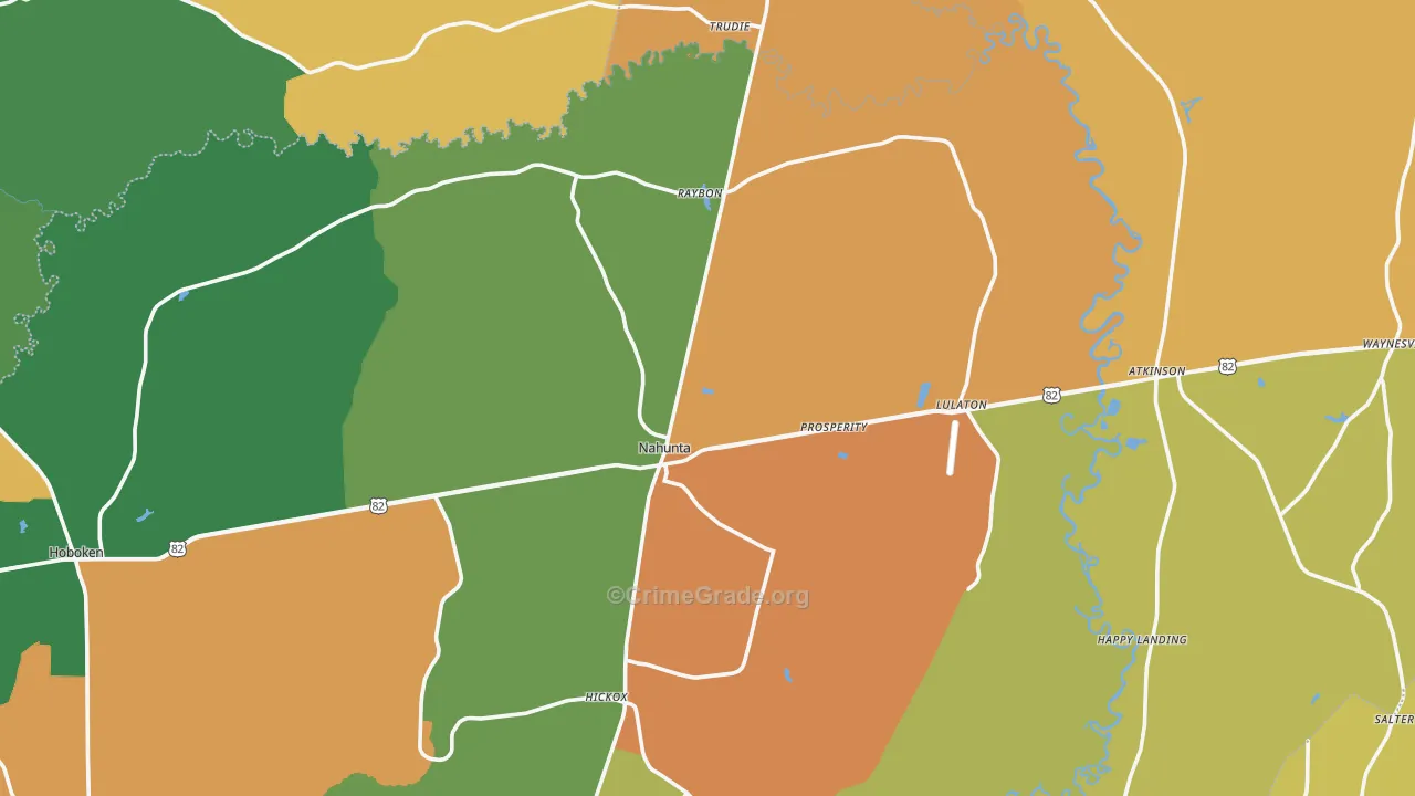 Brantley County, GA Map of Robbery Rates