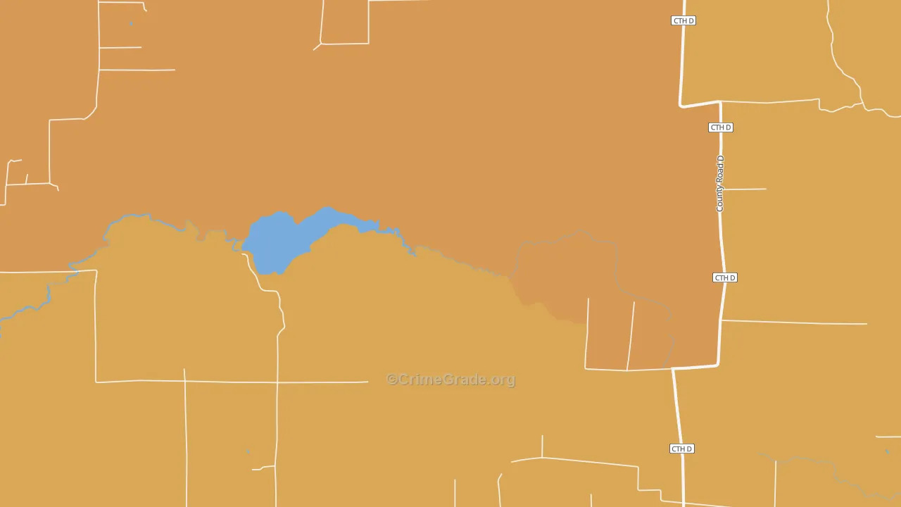 Brantwood, WI Map of Robbery Rates