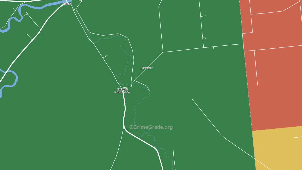 Brasher Iron Works, NY Map of Robbery Rates