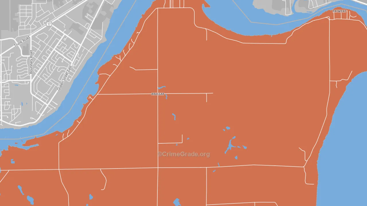Brassar, MI Map of Robbery Rates