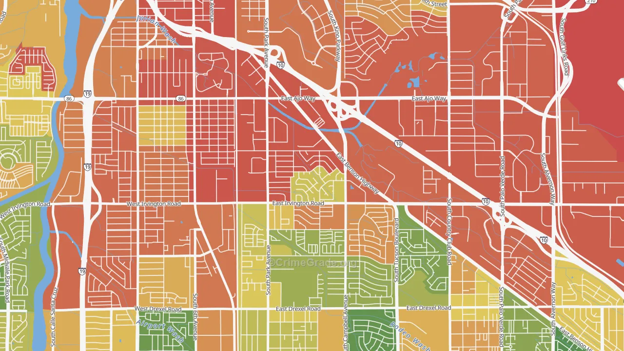 Bravo Park Lane, Tucson, AZ Map of Robbery Rates