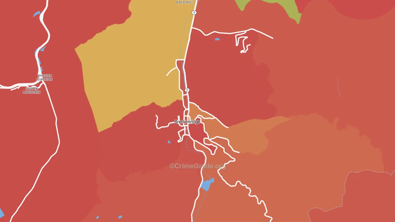 Breckenridge, CO Map of Robbery Rates