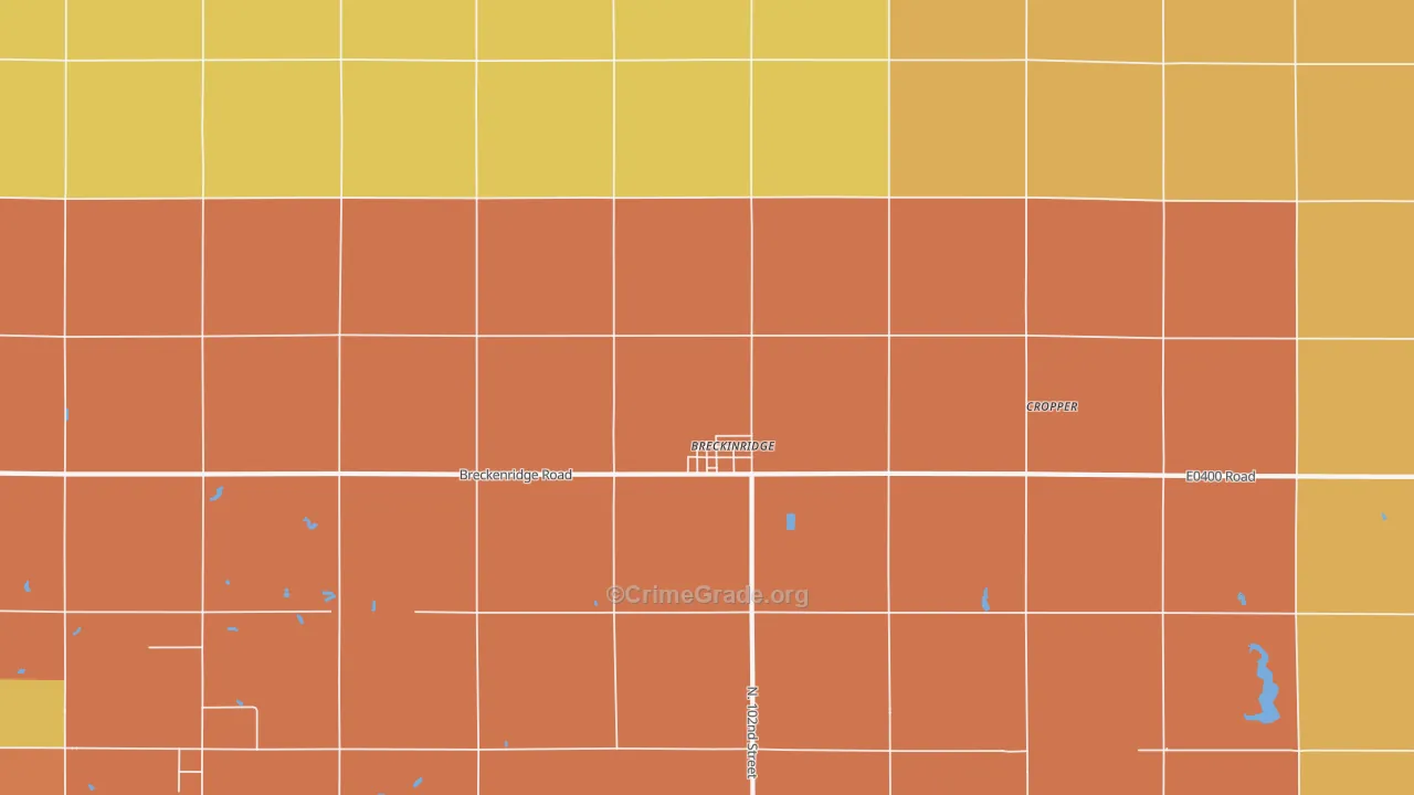 Breckenridge, OK Map of Robbery Rates