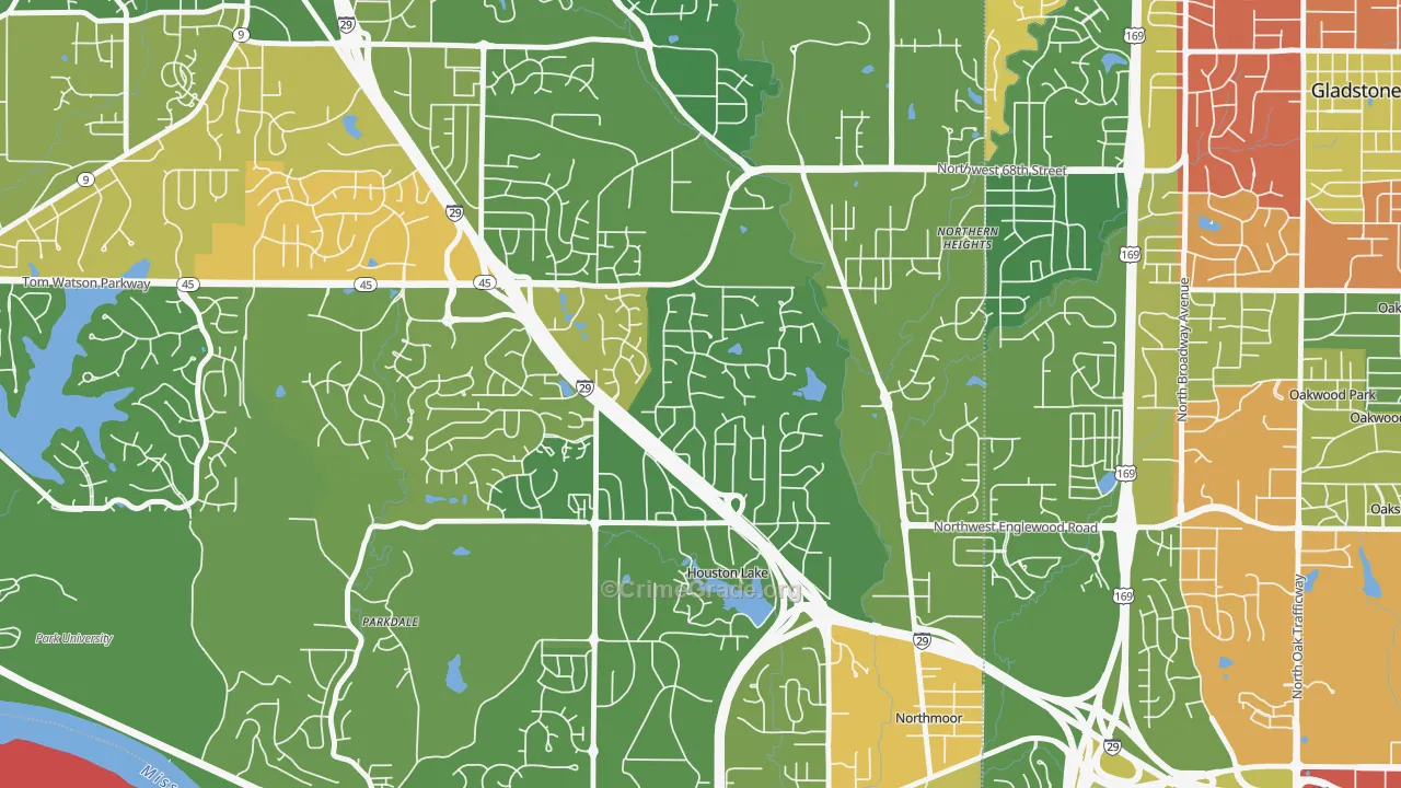 Breen Hills, Kansas City, MO Map of Robbery Rates