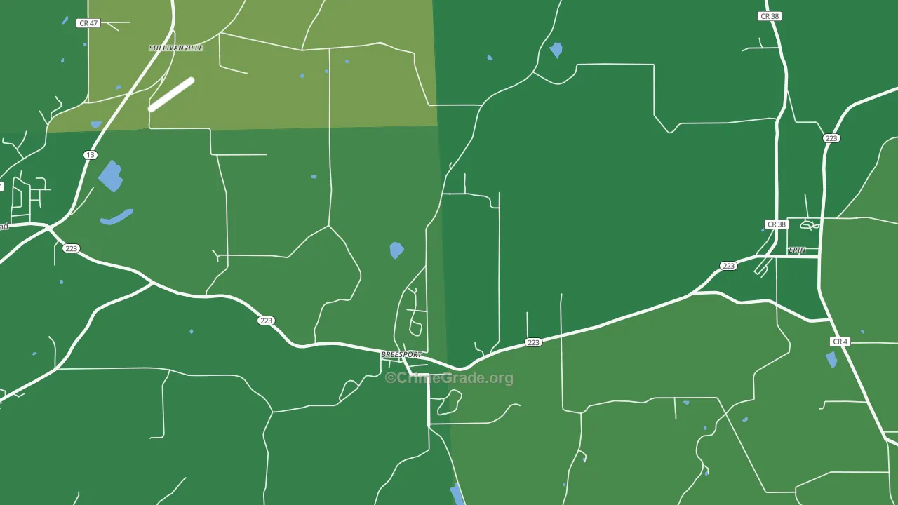 Breesport, NY Map of Robbery Rates