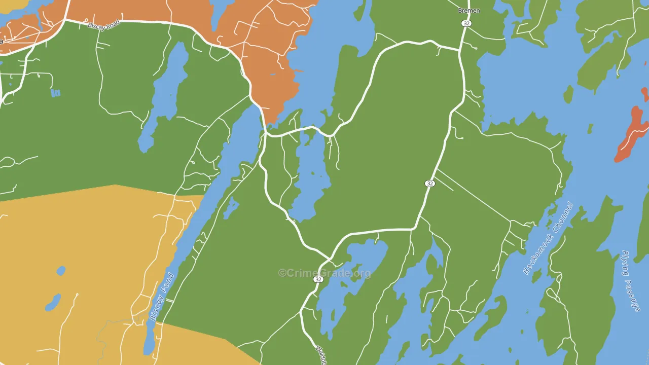 Bremen, ME Map of Robbery Rates